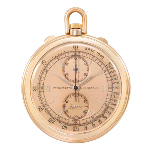 Swiss gold lever chronograph with tachometer scale Circa 1941