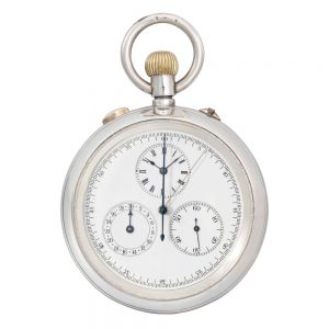 Swiss silver split seconds chronograph lever watch Circa 1900