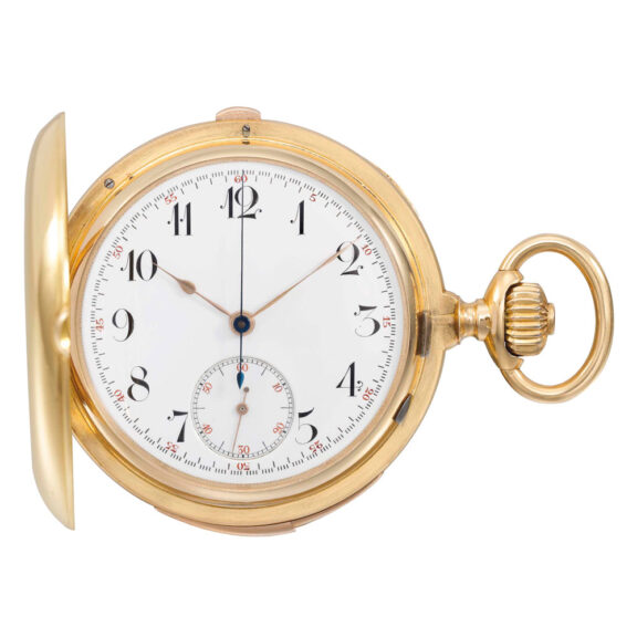 Swiss rose gold minute repeating lever chronograph Circa 1889