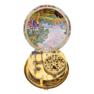 Very rare English 20k gold and enamel verge watch Circa 1680