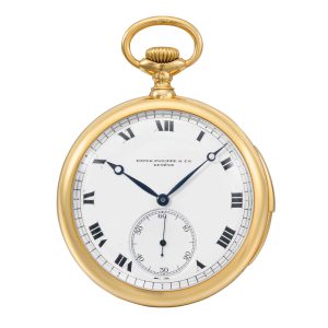 Swiss 18k gold open faced carillon repeating lever Circa 1912