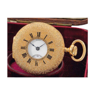 Decorative rose gold half hunting cased lever watch Circa 1896