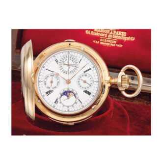 French rose gold hunting cased complicated lever Circa 1890