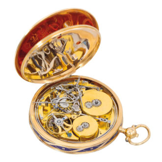 Repeating petite sonnerie clockwatch with date Circa 1825