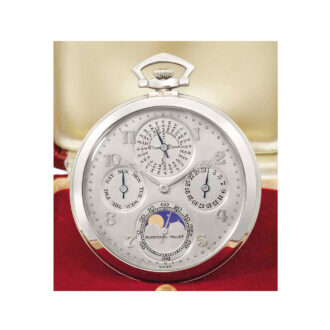 Gold lever with moonphase and perpetual calendar Circa 1929