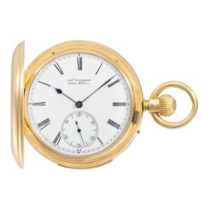 English gold hunting cased minute repeating lever Circa 1873