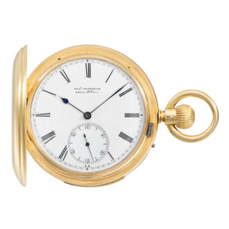 English gold hunting cased minute repeating lever Circa 1873