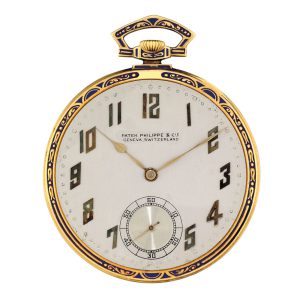 Swiss 18k carat gold and enamel lever dress watch Circa 1923