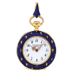 Swiss gold decorated pendant watch with brooch Circa 1895