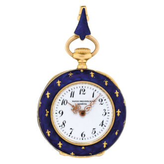 Swiss gold decorated pendant watch with brooch Circa 1895