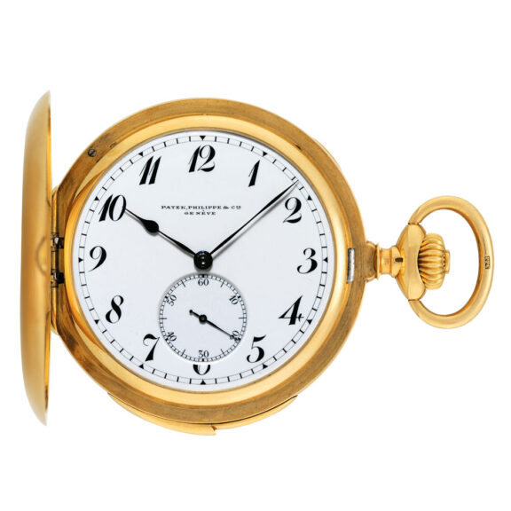 Swiss gold hunting cased minute repeating lever Circa 1907