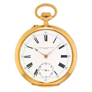 Swiss 18k rose gold open faced keyless lever watch Circa 1880