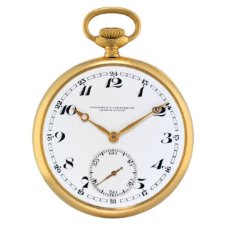 Swiss 18k gold open faced lever with 24 hour dial Circa 1934