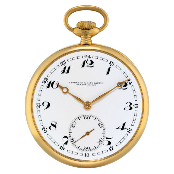Swiss 18k gold open faced lever with 24 hour dial Circa 1934