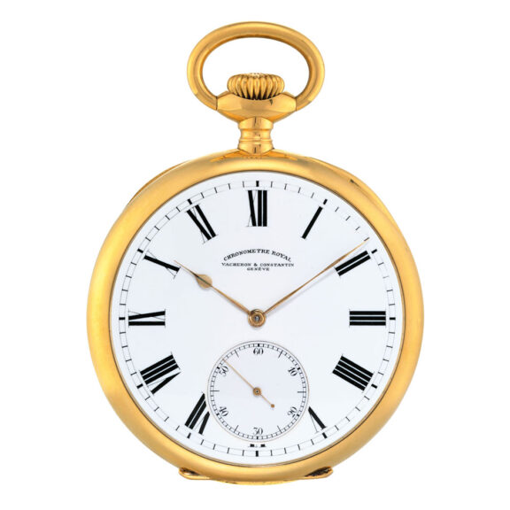 Large Swiss gold open faced keyless lever watch Circa 1910
