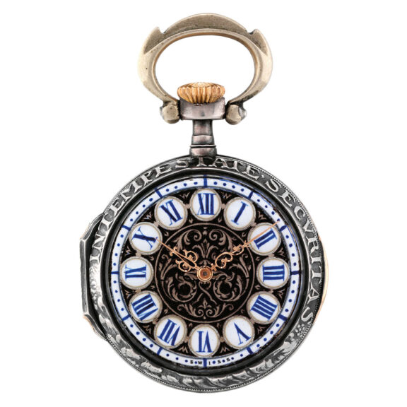 Rare Swiss silver open faced keyless lever watch Circa 1895