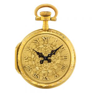 Rare Swiss gold open faced lever with 24 hours dial Circa 1908