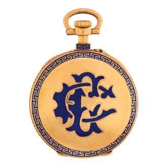 Swiss gold and enamel open faced keyless lever Circa 1909