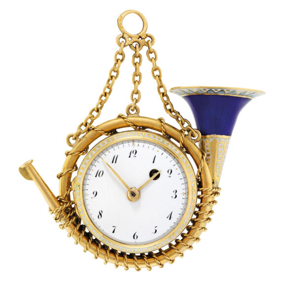 Swiss verge watch in the form of a French horn Circa 1820
