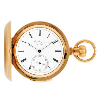 Danish 18k rose gold hunting cased repeating lever Circa 1890