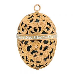 Swiss gold, bloodstone and enamel egg-form verge Circa 1820