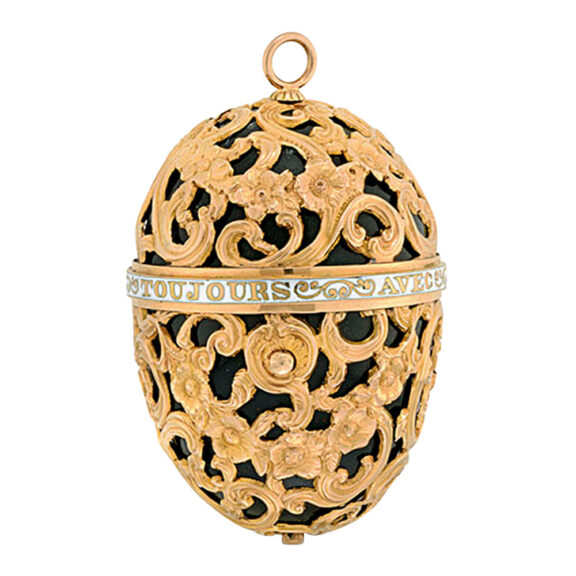 Swiss gold, bloodstone and enamel egg-form verge Circa 1820 Swiss gold, bloodstone and enamel egg-form verge Circa 1820