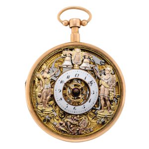 Swiss skeletonized repeating Jacquemarts verge Circa 1820