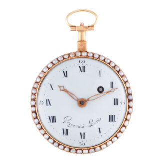 French gold, enamel and pearl set verge watch Circa 1800