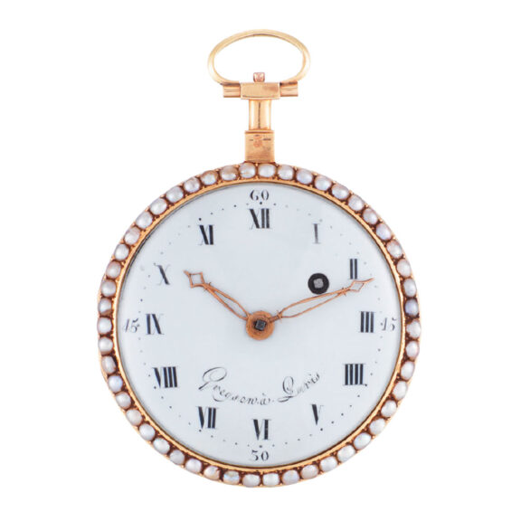 French gold, enamel and pearl set verge watch Circa 1800 French gold, enamel and pearl set verge watch Circa 1800