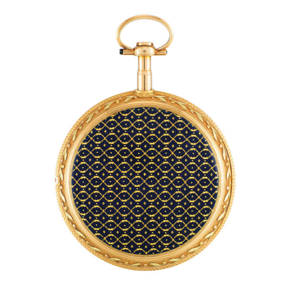 Rare Swiss gold and enamel centre seconds verge Circa 1800