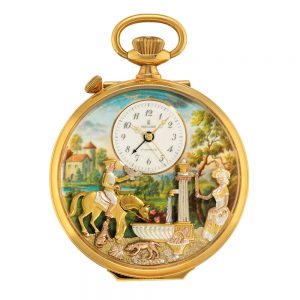 Swiss lever watch with musical automaton and alarm Circa 2010