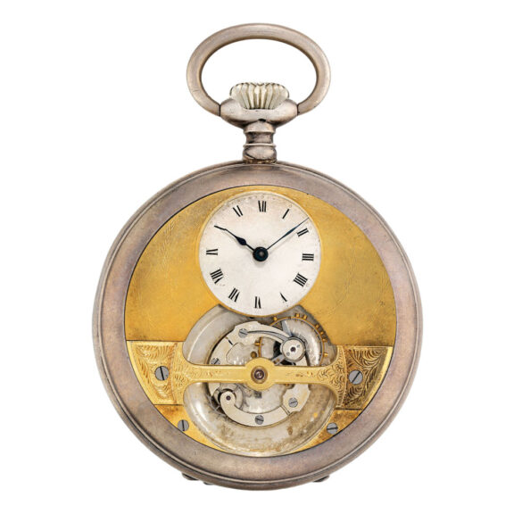 Rare Swiss silver open faced lever tourbillon watch Circa 1890