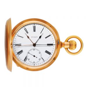 German rose gold hunting cased dual time lever Circa 1880
