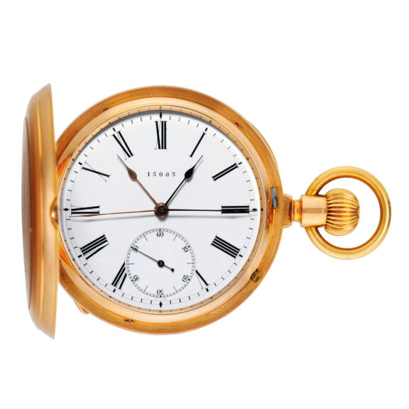 German rose gold hunting cased dual time lever Circa 1880