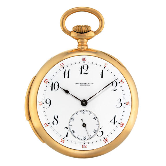 Swiss rose gold open faced minute repeating lever Circa 1915