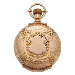 American gold and hardstone hunting cased lever Circa 1883