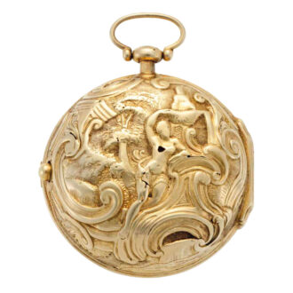 English pair cased keywound repoussé verge Circa 1780-1799
