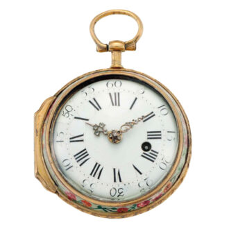French gilt and enamel open faced verge Circa 1780-1799French gilt and enamel open faced verge Circa 1780-1799