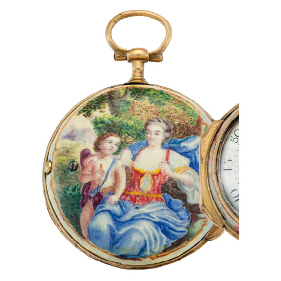 French gilt and enamel open faced verge Circa 1780-1799 French gilt and enamel open faced verge Circa 1780-1799