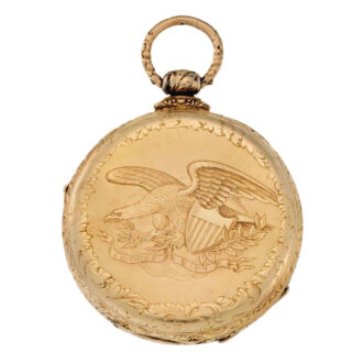 English 18 carat gold dual time lever captain's watch Circa 1860