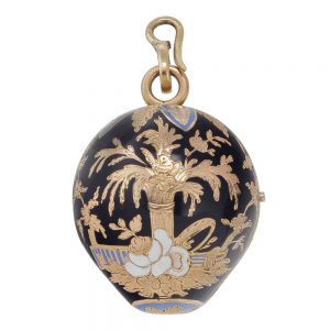 Swiss 18k gold and enamel apple form watch Circa 1800-1820