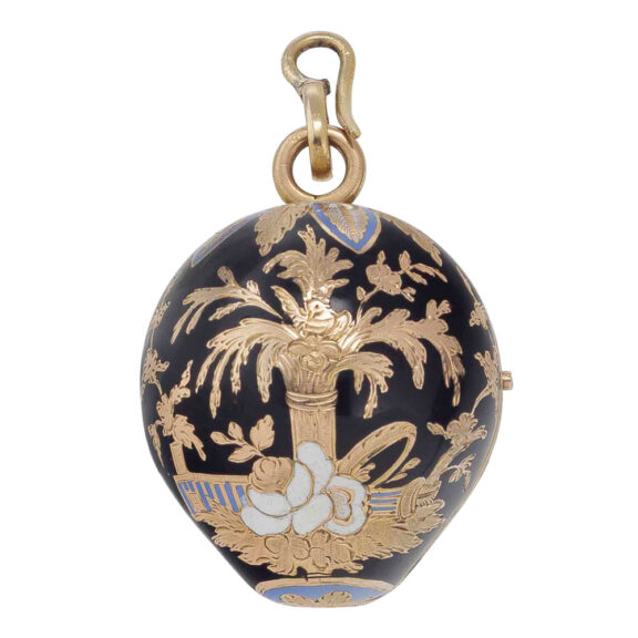 Swiss 18k gold and enamel apple form watch Circa 1800-1820