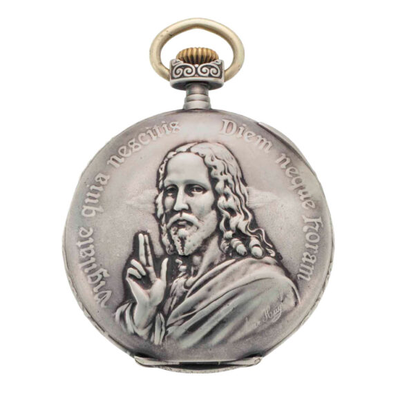 Swiss silver open faced repoussé lever watch Circa 1919