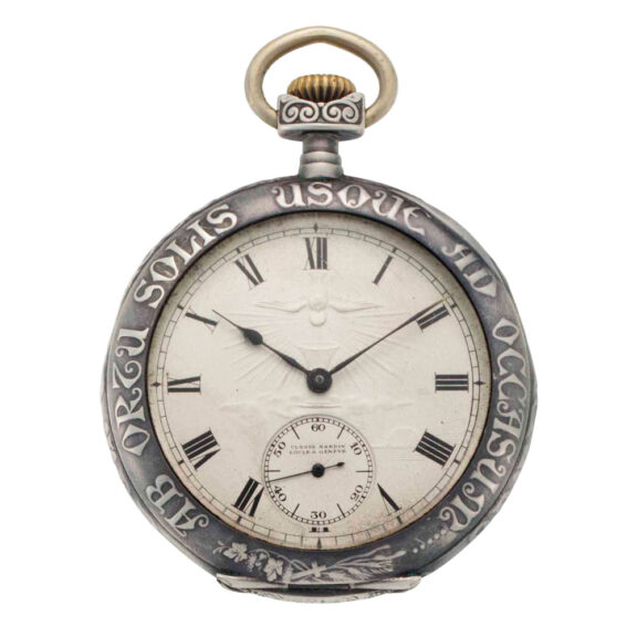 Swiss silver open faced repoussé lever watch Circa 1919 Swiss silver open faced repoussé lever watch Circa 1919