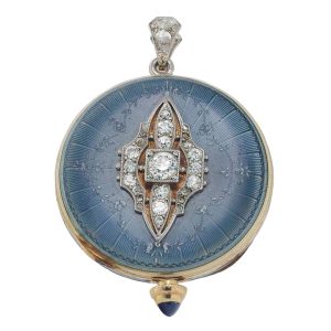 Swiss 18k gold decorated lever pendant watch Circa 1913