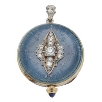 Swiss 18k gold decorated lever pendant watch Circa 1913