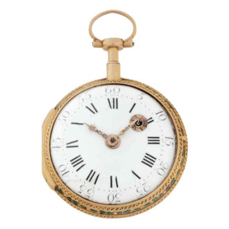 French 18k gold and enamel verge watch Circa 1780-1799