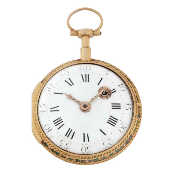 French 18k gold and enamel verge watch Circa 1780-1799 French 18k gold and enamel verge watch Circa 1780-1799