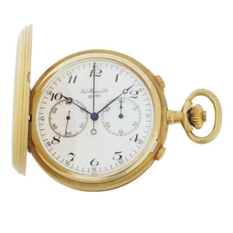 Swiss gold hunting cased split seconds lever watch Circa 1955