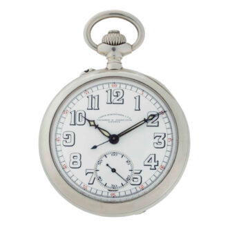 Swiss silver open faced lever chronograph watch Circa 1919